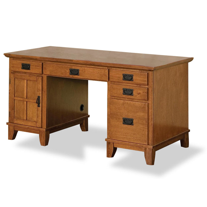 Arts & Crafts Pedestal Desk