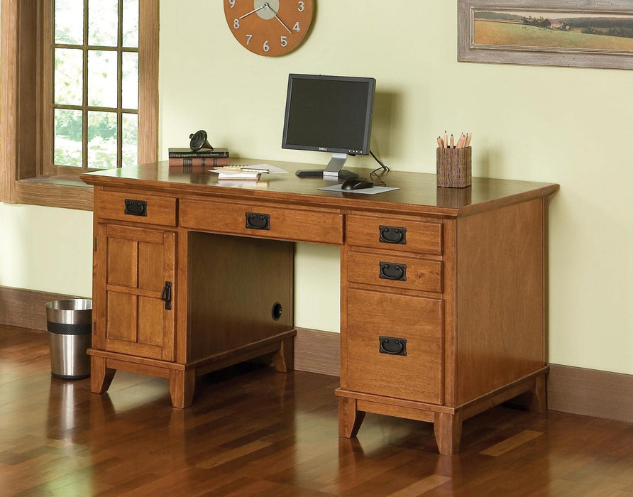 Arts & Crafts Pedestal Desk