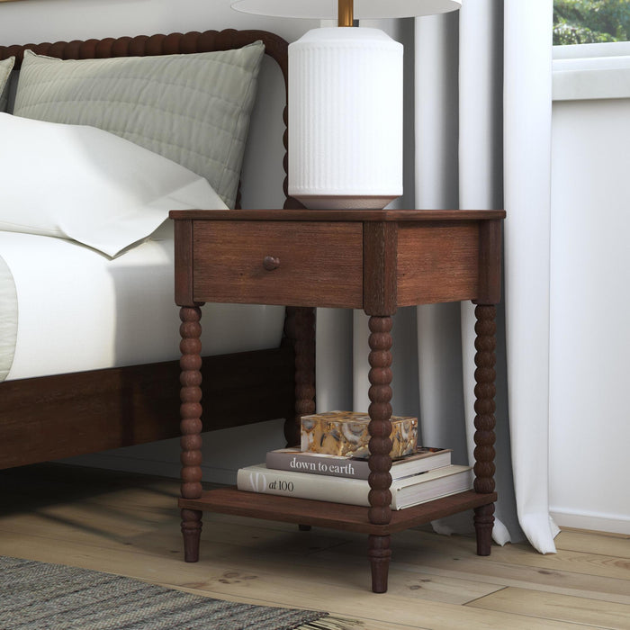 Spindle Brown Nightstand