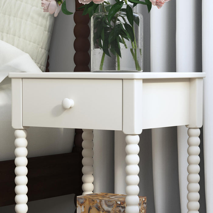 Spindle White Nightstand