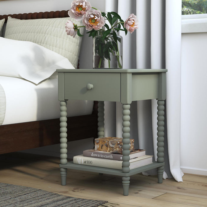 Spindle Green Nightstand