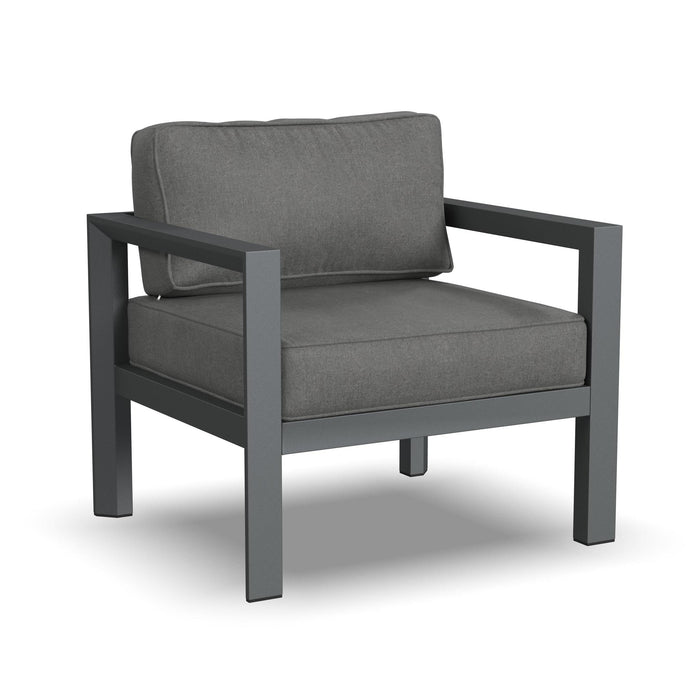Grayton Outdoor Aluminum Loveseat with Lounge Chairs and Coffee Table